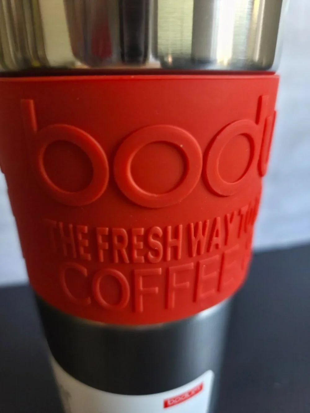 Bodum Travel French Press Stainless Steel & Red Coffee & Tea Maker Tumbler 15oz
